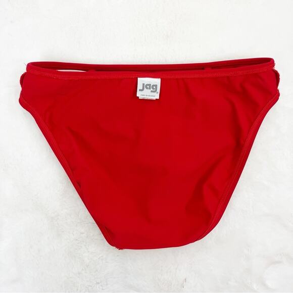Vintage Jag Bikini Bottoms Retro Mod Swim Poolside Beach Red White Belt Large - Picture 4 of 8